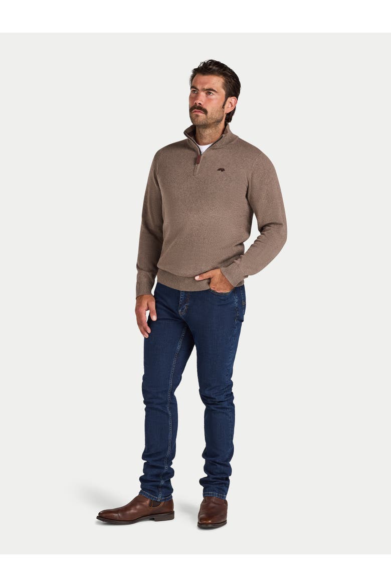 Quarter Zip Cashmere Blend Sweater, Alternate, color, Toast