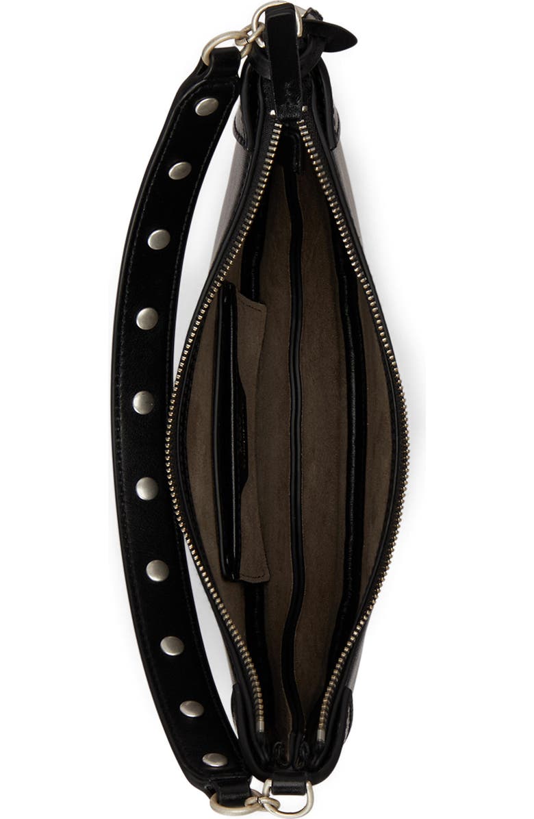 Polo Ralph Lauren Polo ID Stud Sport Calf Leather Crossbody Bag, Alternate, color, Black