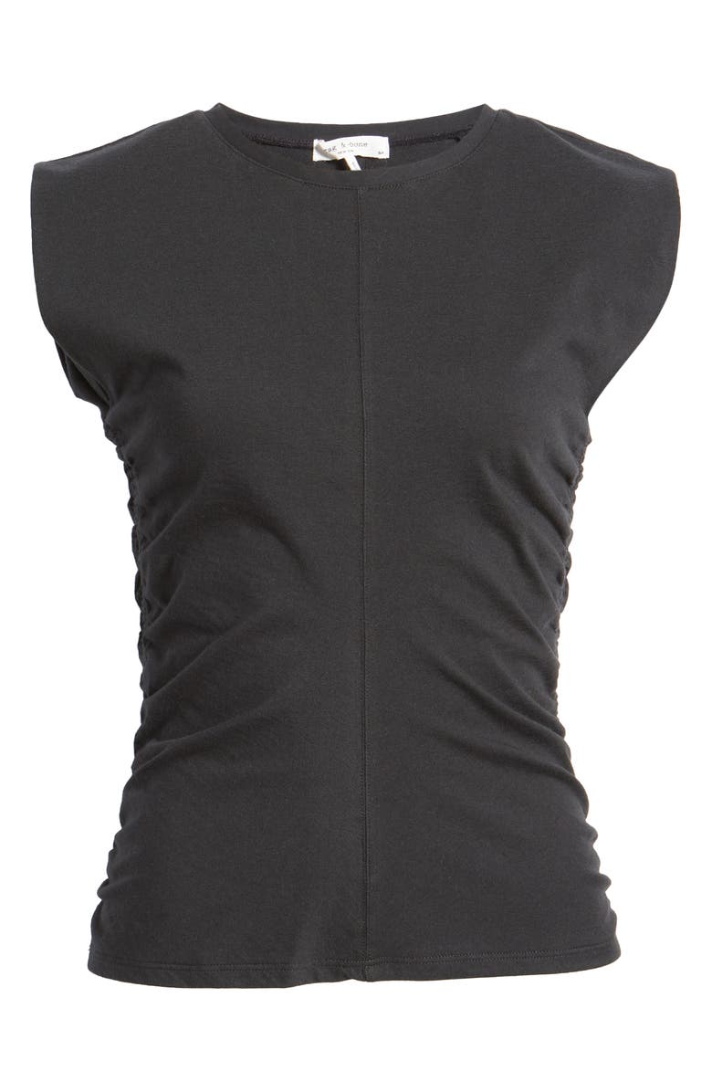 rag & bone Juliet Ruched Sleeveless Cotton T-Shirt, Alternate, color,