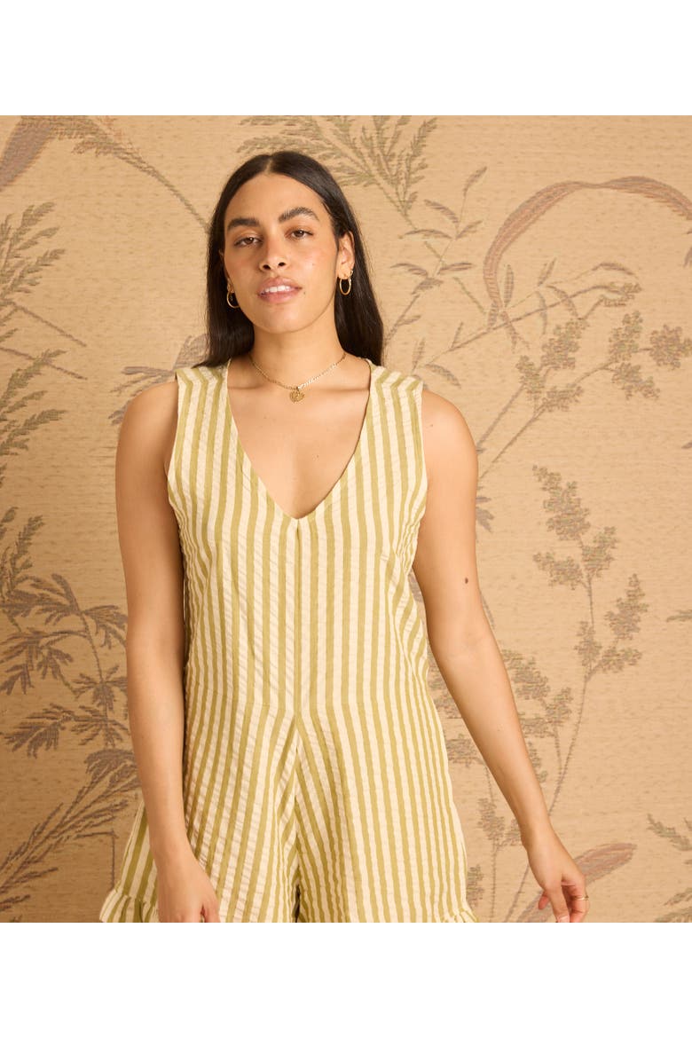 Heaven Romper, Alternate, color, Pearl/Lemon Lime