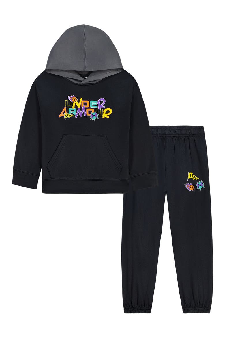 Kids' Retro Hoodie & Joggers Set, Main, color, BLACK