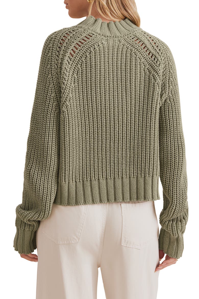 Cassidy Shaker Knit Crewneck Sweater, Alternate, color, EUCALYPTUS GREEN