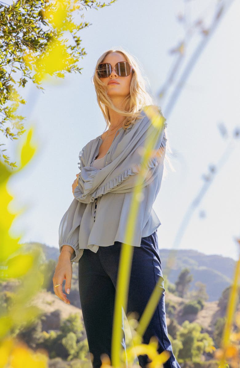 matty m. Tawny Button-Up Shirt, Alternate, color, Smoke