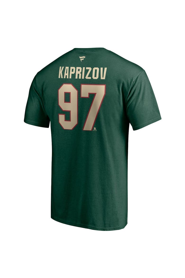 Men's Fanatics Branded Kirill Kaprizov Green Minnesota Wild Authentic Stack Name & Number T-Shirt, Alternate, color, GREEN