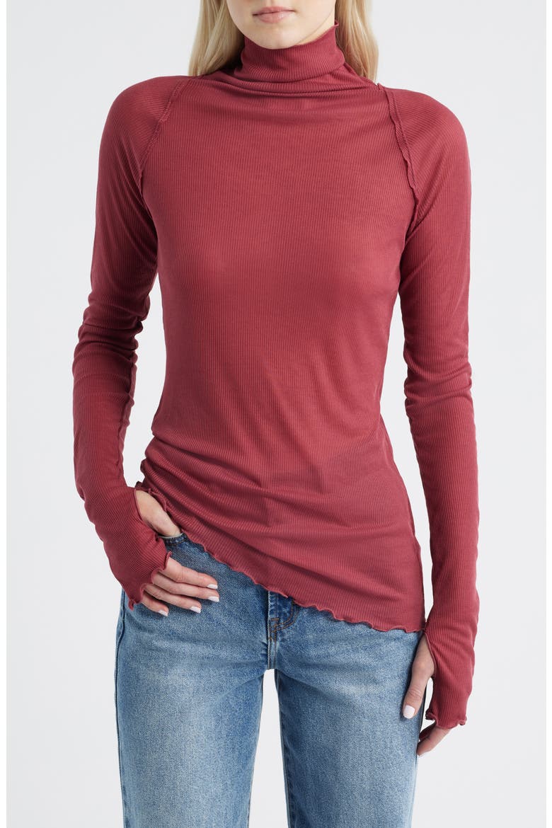 Close to Home Rib Turtleneck Top, Main, color, MISS CRIMSON