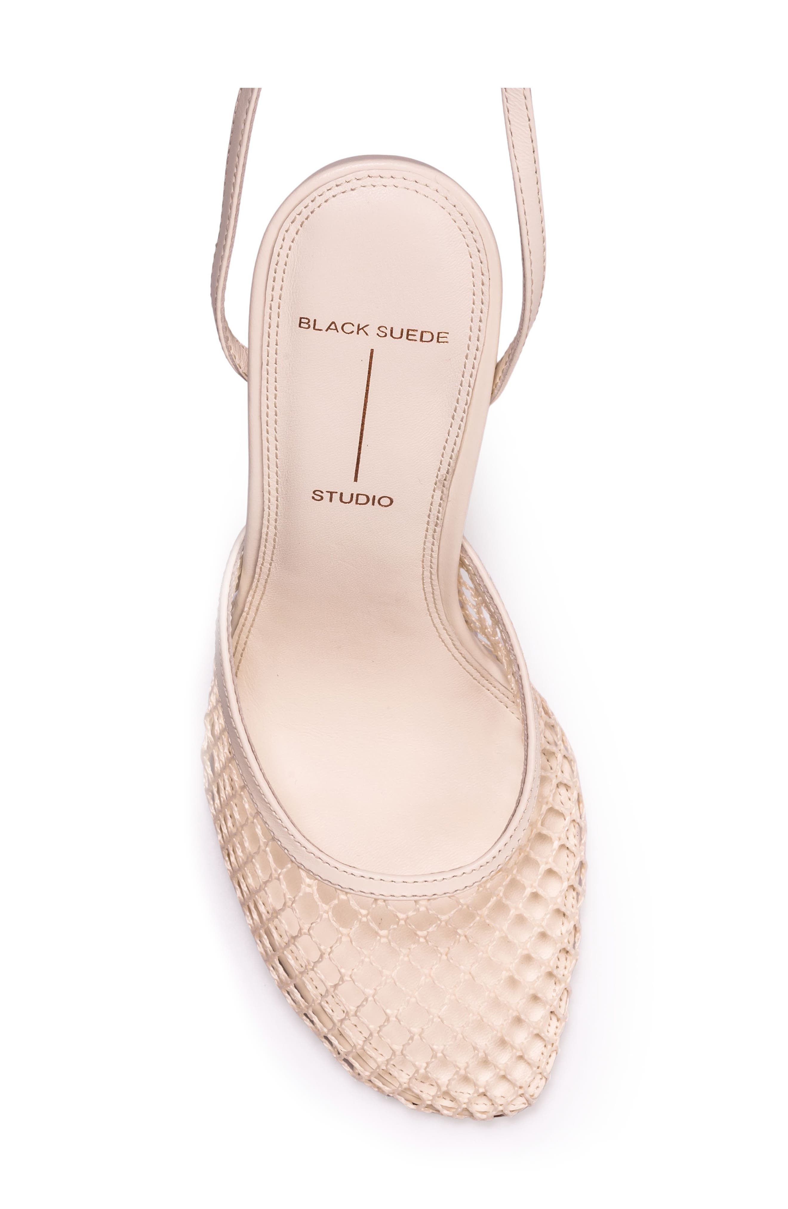 BLACK SUEDE STUDIO Millie Ankle Strap Pump, Alternate, color, Coconut Mesh