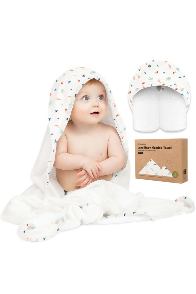Luxe Baby Hooded Towel, Main, color, Wildscape