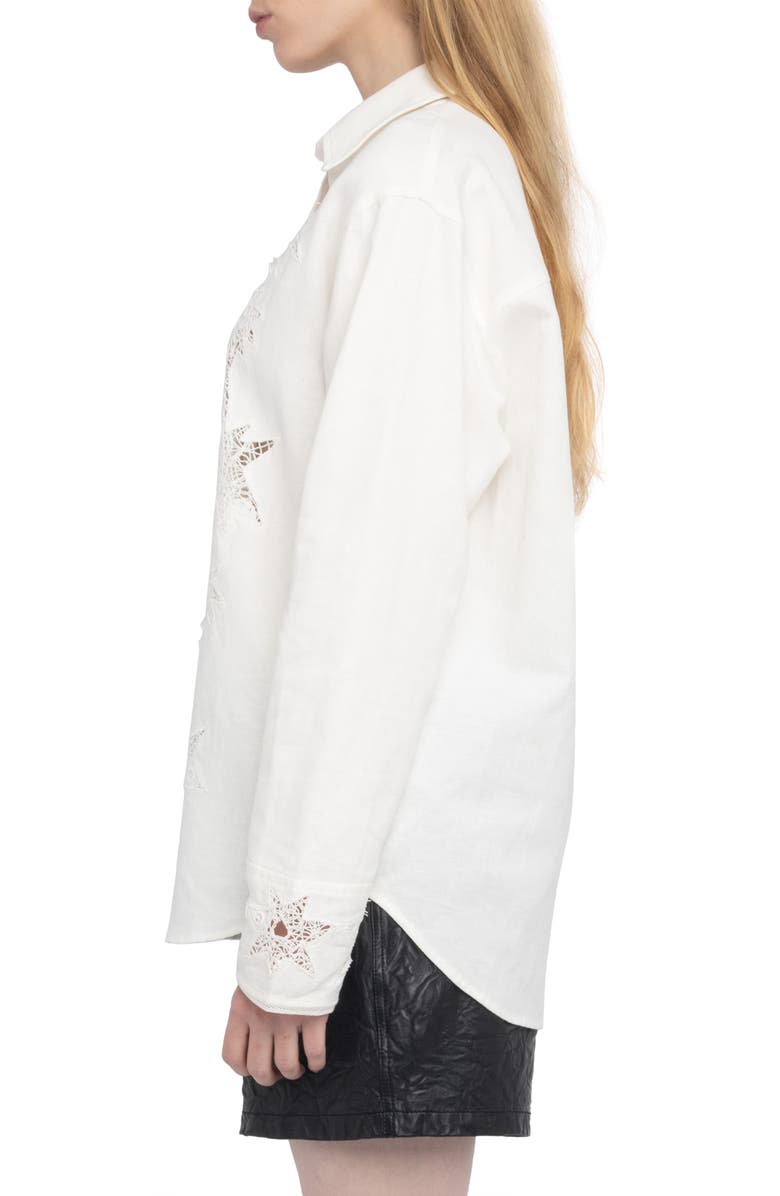 Zadig & Voltaire Morning Stitch Linen Blend Shirt, Alternate, color, 