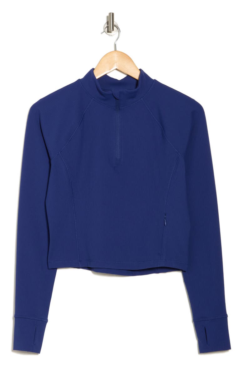 Karina Crop Half Zip Pullover, Alternate, color, BLUEPRINT