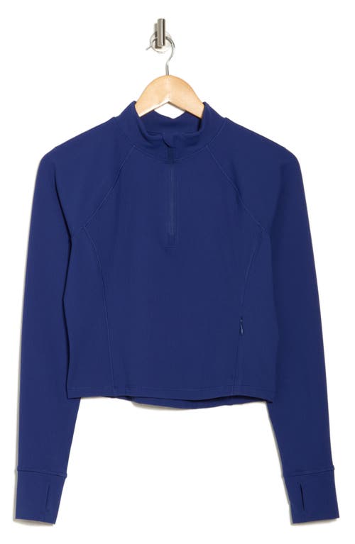 90 Degree By Reflex Karina Crop Half Zip Pullover In Blueprint
