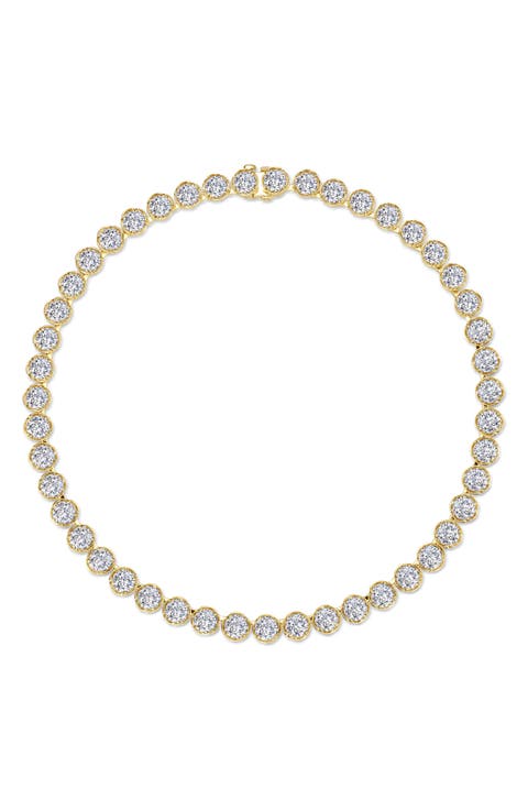 Blossom Cradle Simulated Diamond Line Necklace