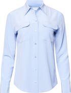 Equipment Signature Slim Fit Silk Button-Up Shirt