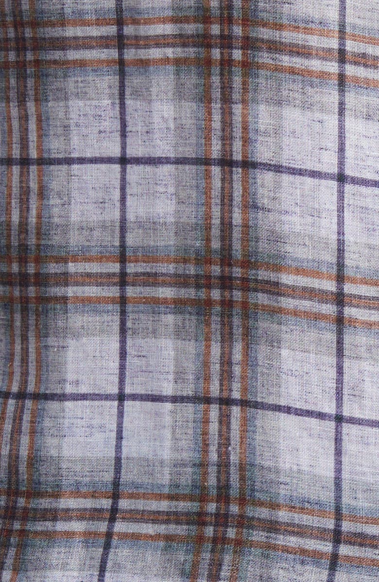 Bugatchi Karl Linen Button-Up Shirt, Alternate, color, Dusty Blue