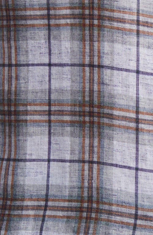 Bugatchi Karl Linen Button-up Shirt In Dusty Blue