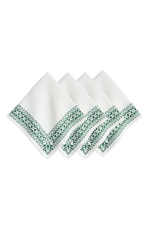 Iberian Border Set of 4 Linen Napkins