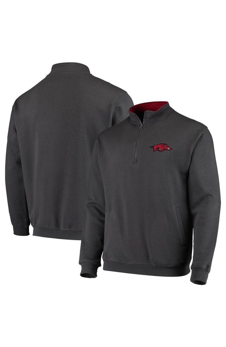 COLOSSEUM Men's Colosseum Charcoal Arkansas Razorbacks Tortugas Logo Quarter-Zip Jacket, Main, color, Charcoal