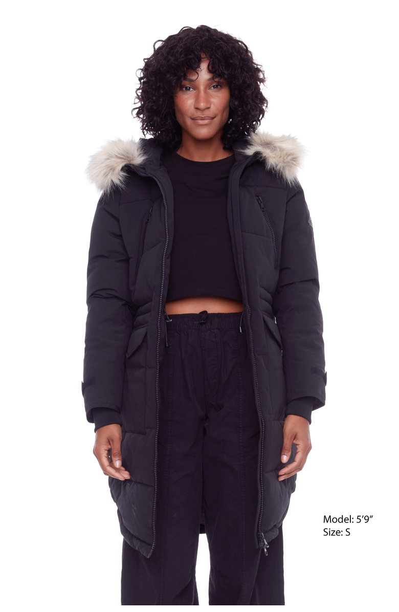 Alpine North UKON - Vegan Down Drawstring Winter Parka, Alternate, color, Black