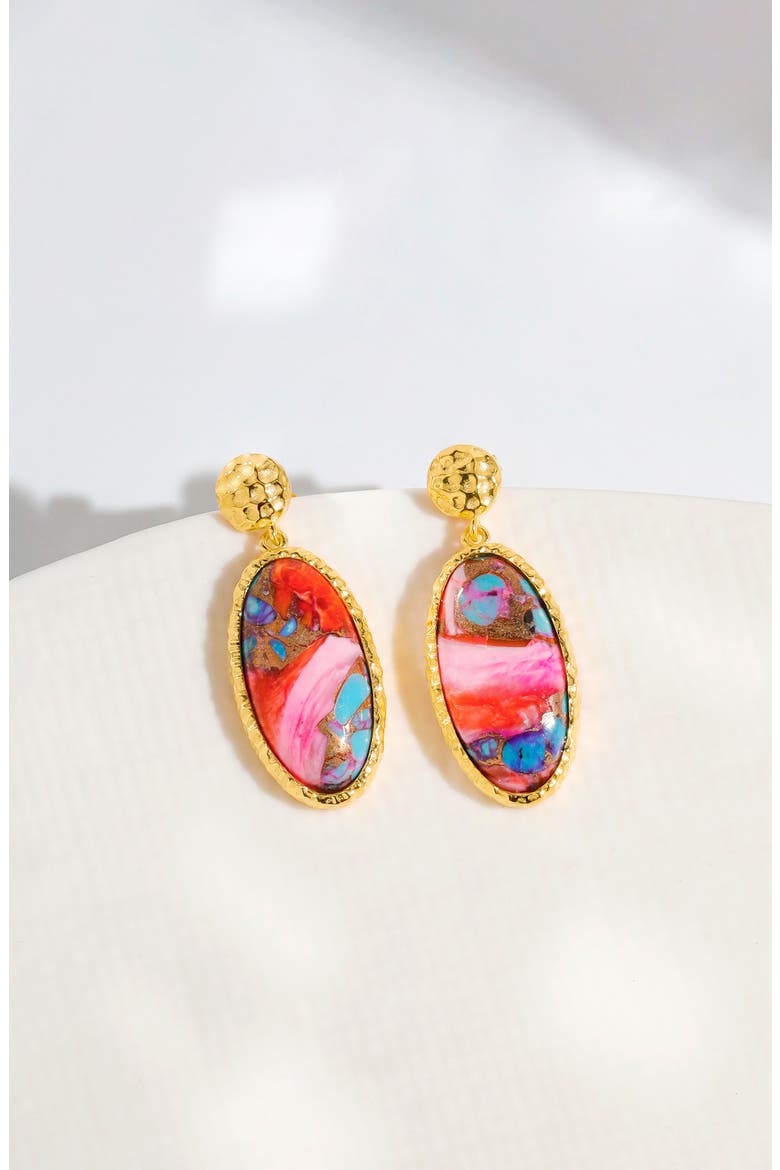 Drop Earrings, Alternate, color, PINK