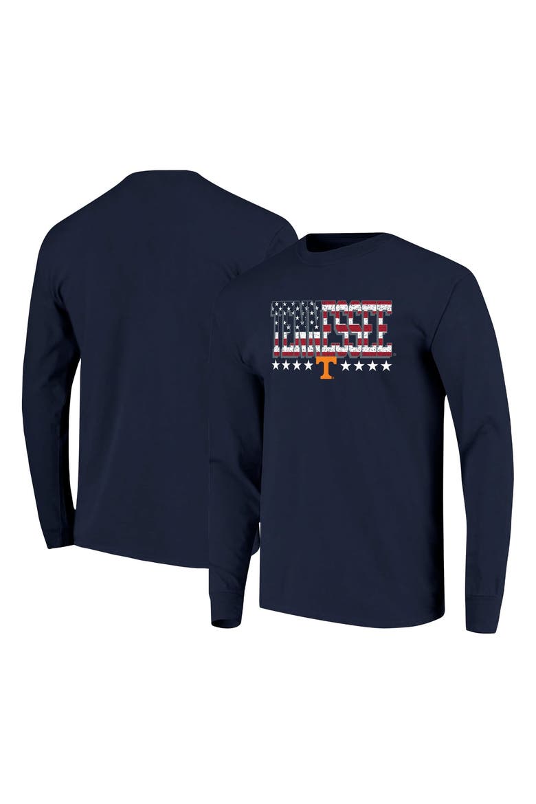 Men's Navy Tennessee Volunteers Tall Type Flag Long Sleeve T-Shirt, Main, color, Navy