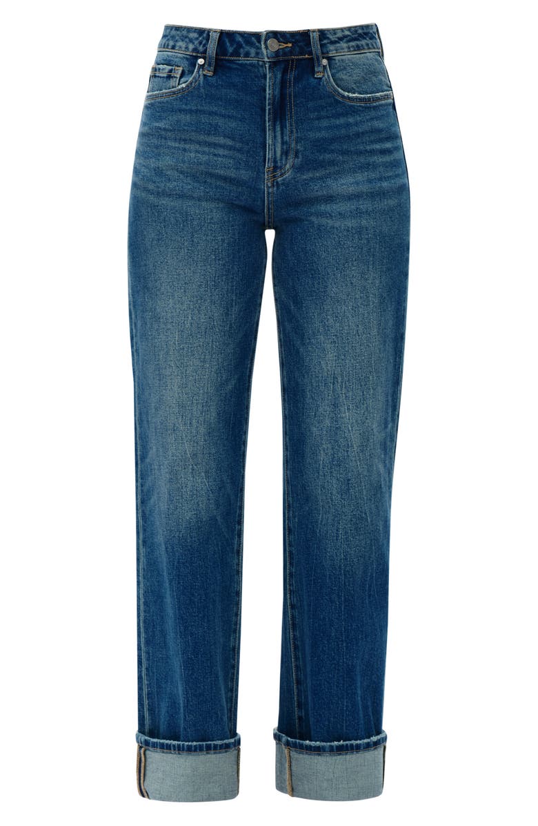 Bayeas High Waist Relaxed Straight Leg Jeans, Alternate, color, Retro Dark Blue