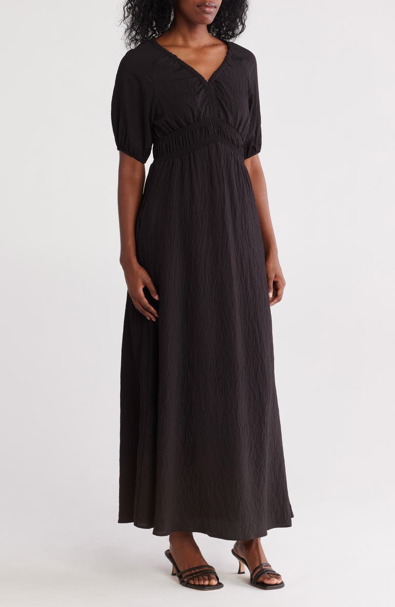 Ellen Tracy Short Sleeve Empire Waist Maxi Dress, Main, color,