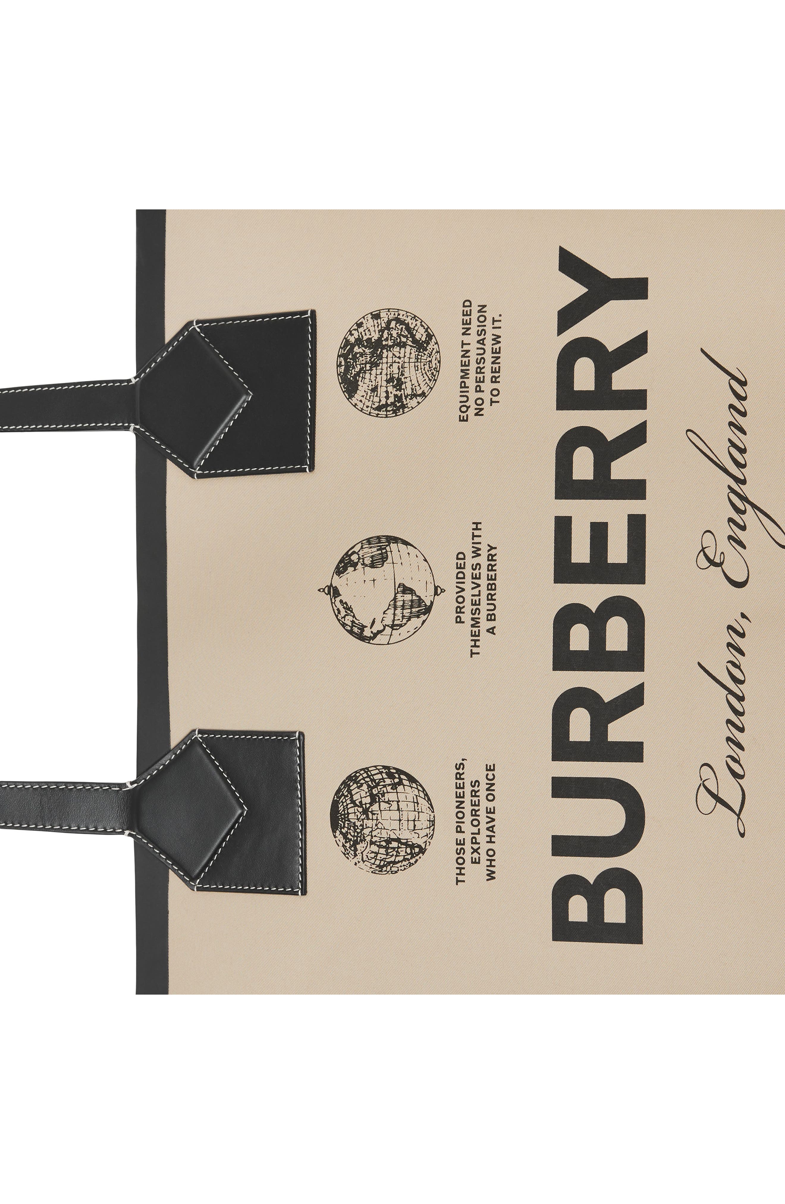Burberry Large Heritage Canvas Tote, Alternate, color, 