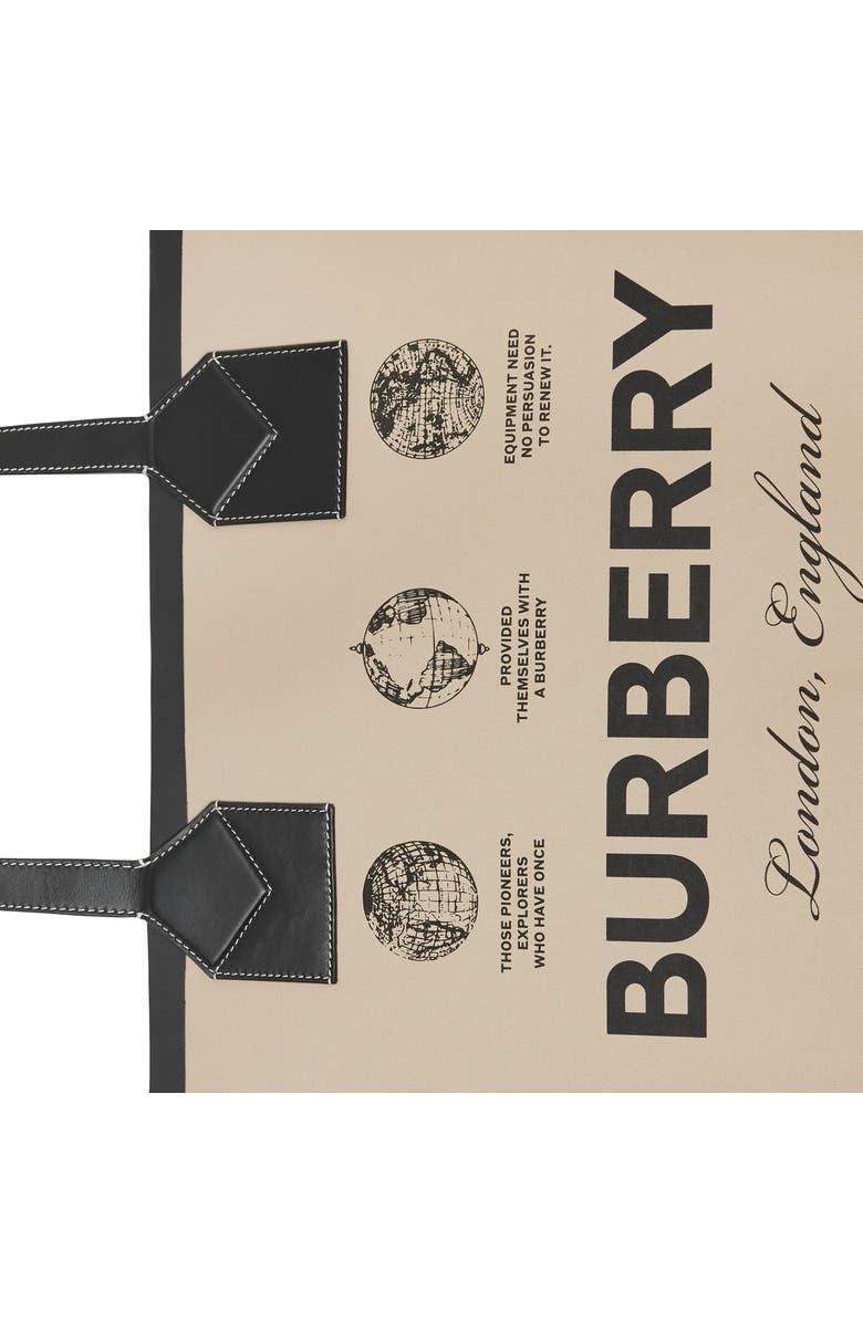 Burberry Large Heritage Canvas Tote, Alternate, color,