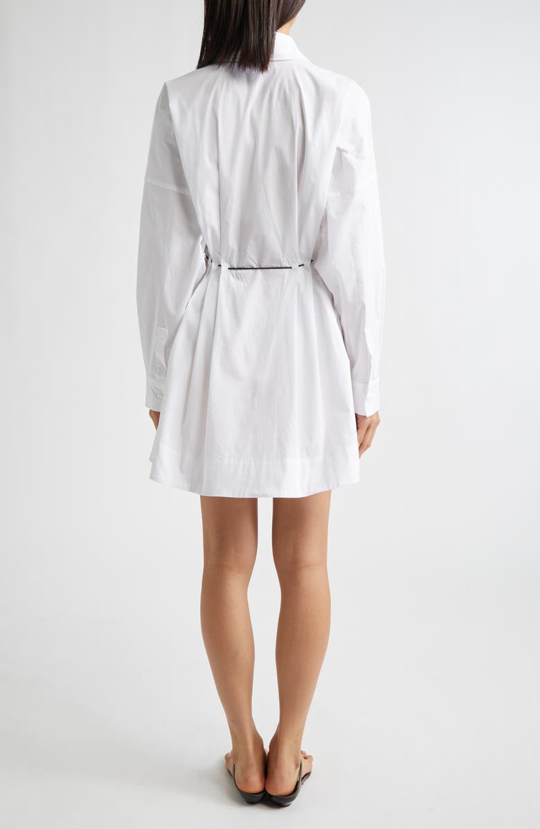 STAUD Chi Long Sleeve Mini Shirtdress, Alternate, color, White