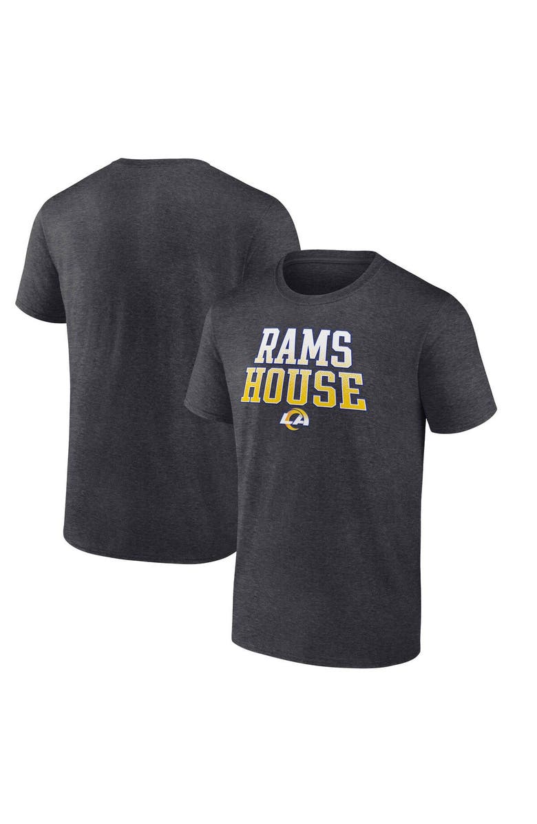 FANATICS Men's Fanatics Branded Heather Charcoal Los Angeles Rams Big & Tall Rams House Statement T-Shirt, Main, color, 