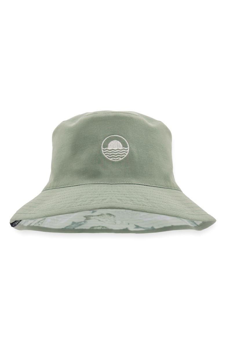 Feather 4 Arrow Kids' Reversible Bucket Hat, Main, color, Lily Pad