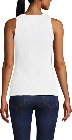 売れ筋商品|||ランズエンド カットソー トップス レディース Women's Pointelle Rib UNeck Tank White Lands' End Pointelle Rib UNeck Tank | Nordstrom