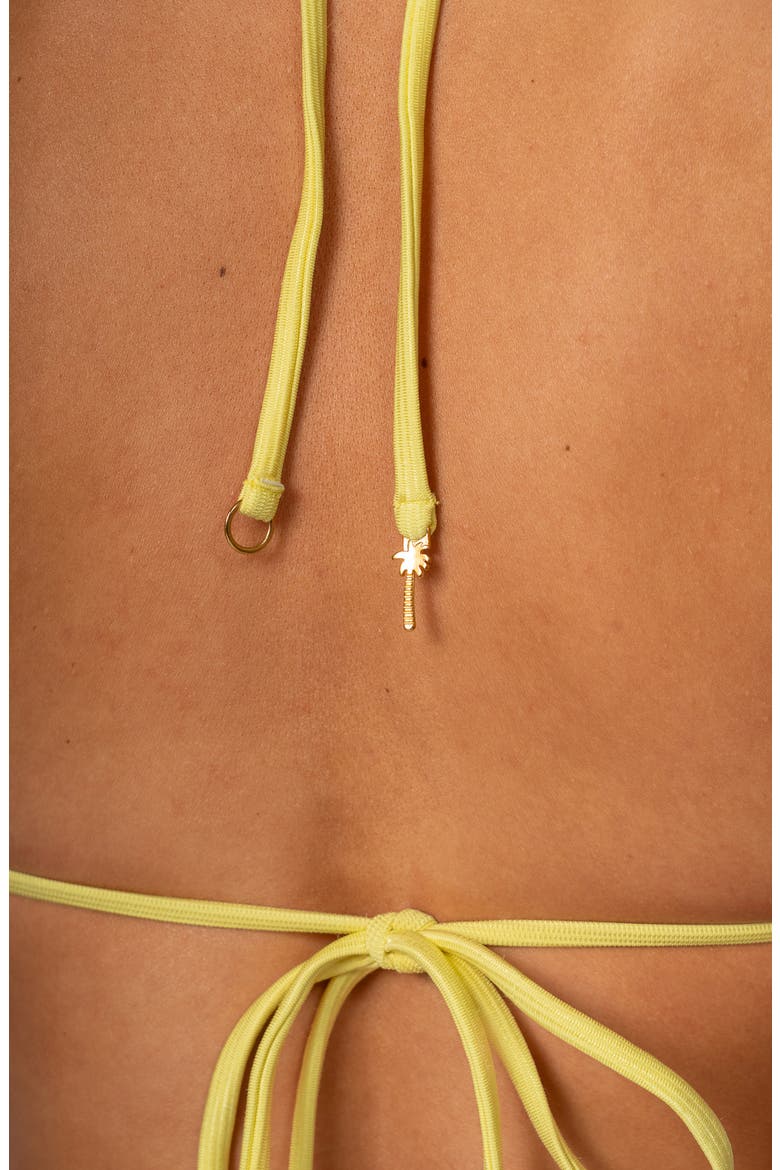 Golden Ray Balmy Embroidered Triangle Bikini Top, Alternate, color, LT/PASTEL YELLOW