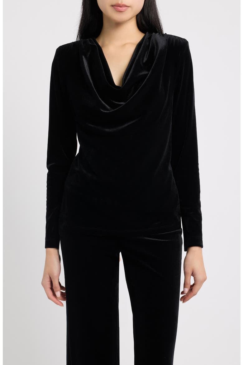 Cowl Neck Velvet Top, Main, color, ANNE BLACK