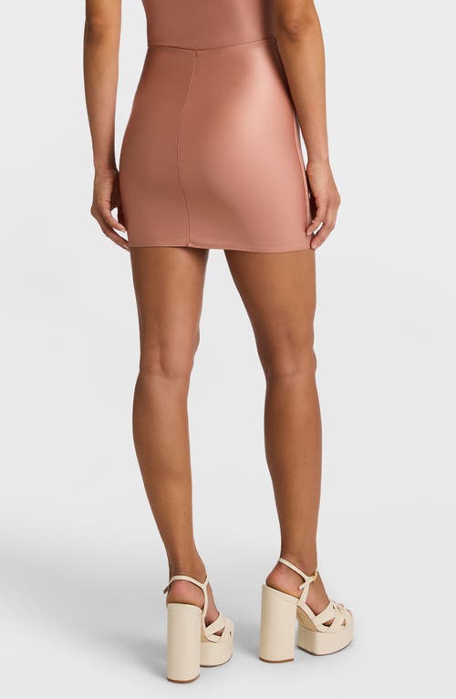 Commando Matte Metallic Micromini Skirt With Shorts Liner In Desert Rose