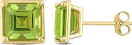 Julianna B. Peridot Square Stud Earrings 14k