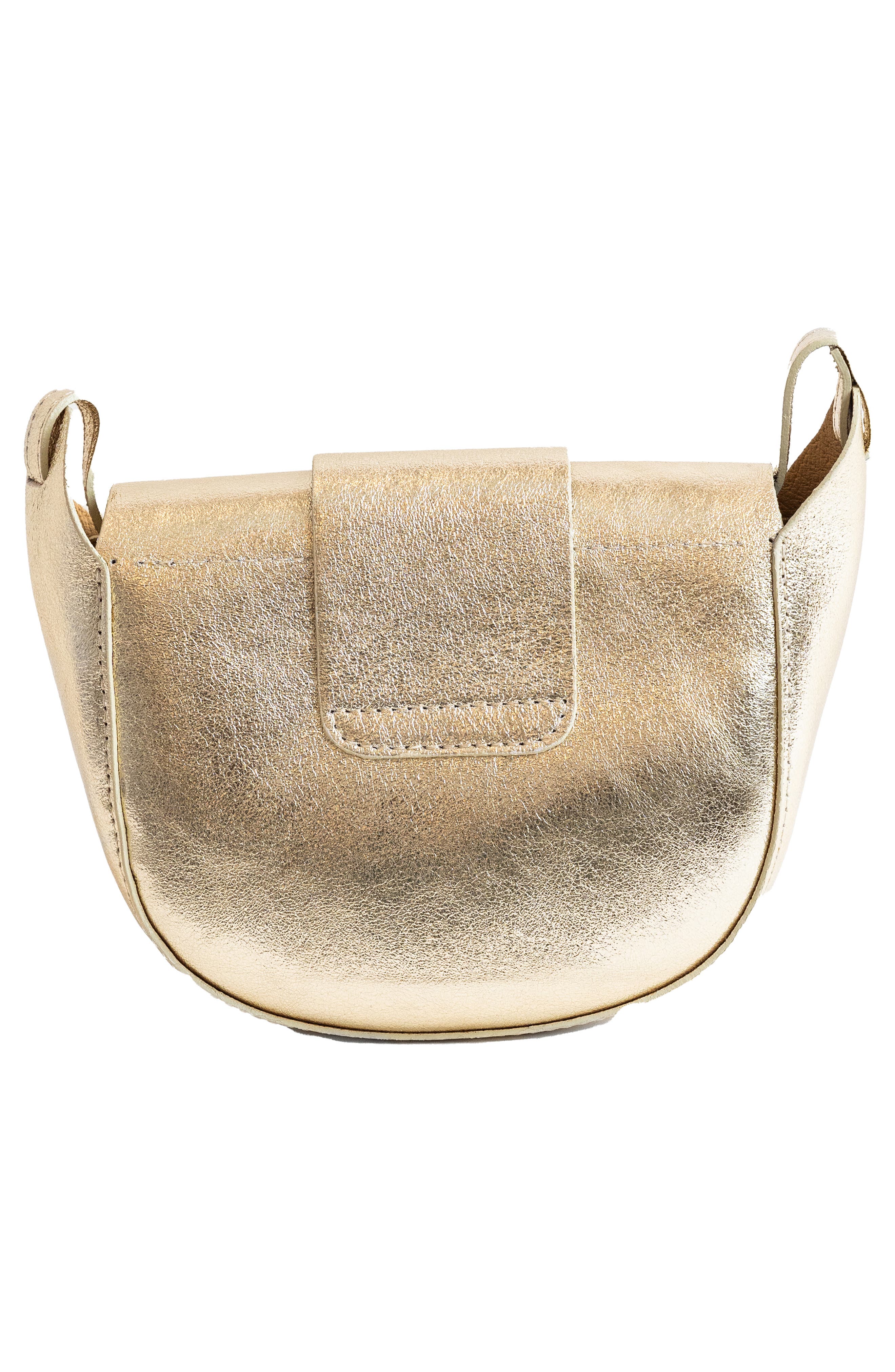 Persaman New York Metallic Leather Crossbody Bag, Alternate, color, Gold