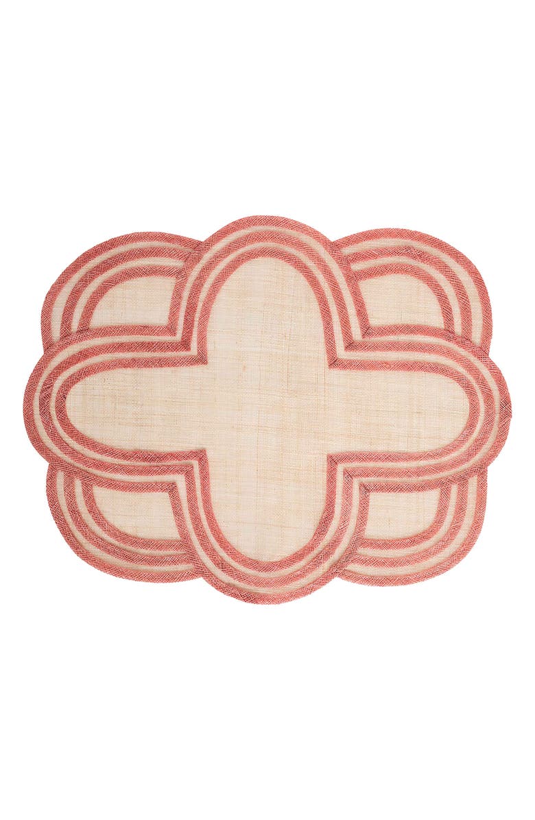 Juliska Set of 4 Scallop Stripe Placemats, Alternate, color, Coral