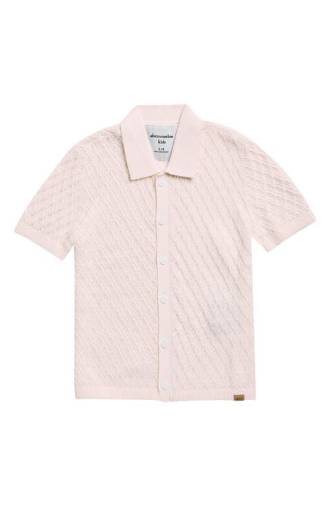 Kids' Buttoned Short Sleeve Sweater
