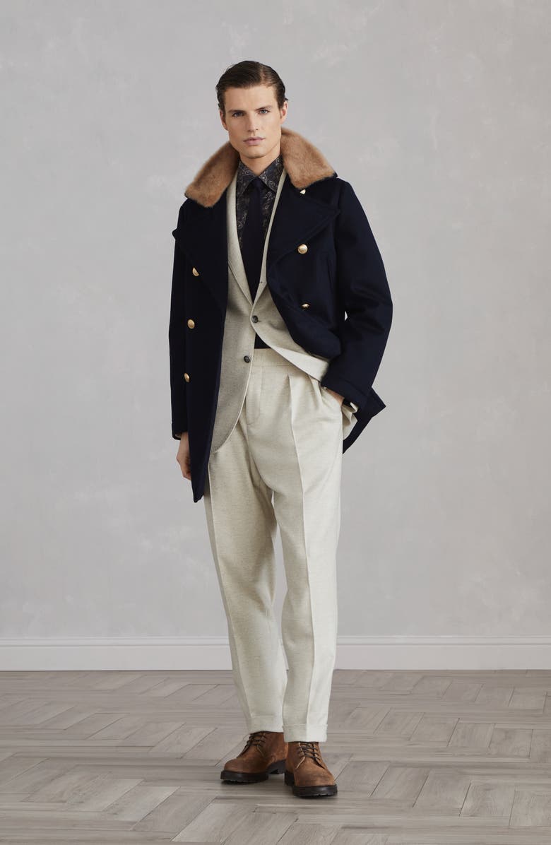 Brunello Cucinelli Trousers with pleats and buckles, Alternate, color, 