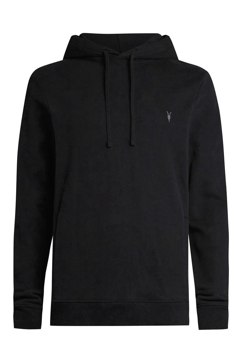 Raven Cotton Hoodie, Alternate, color, BLACK