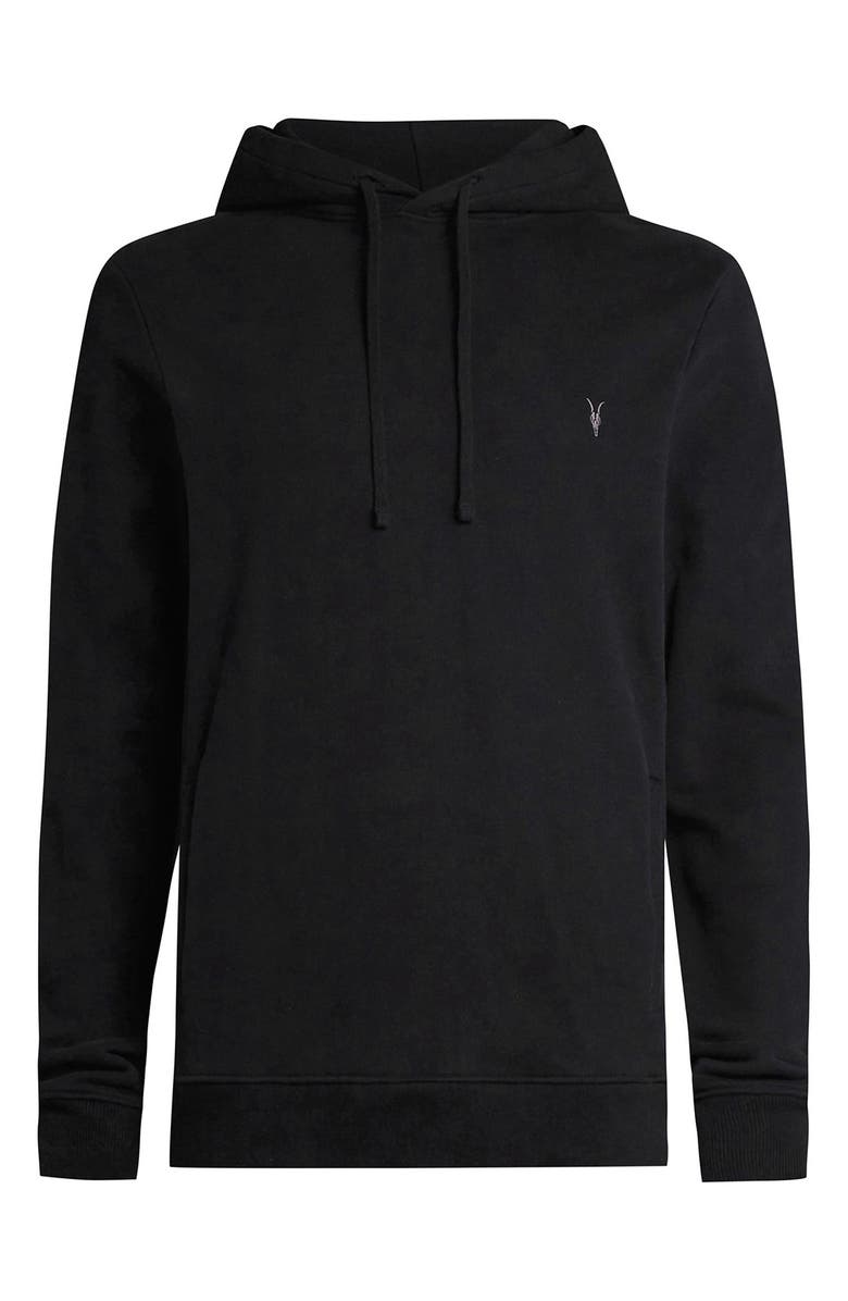 AllSaints Raven Cotton Hoodie, Alternate, color, Black