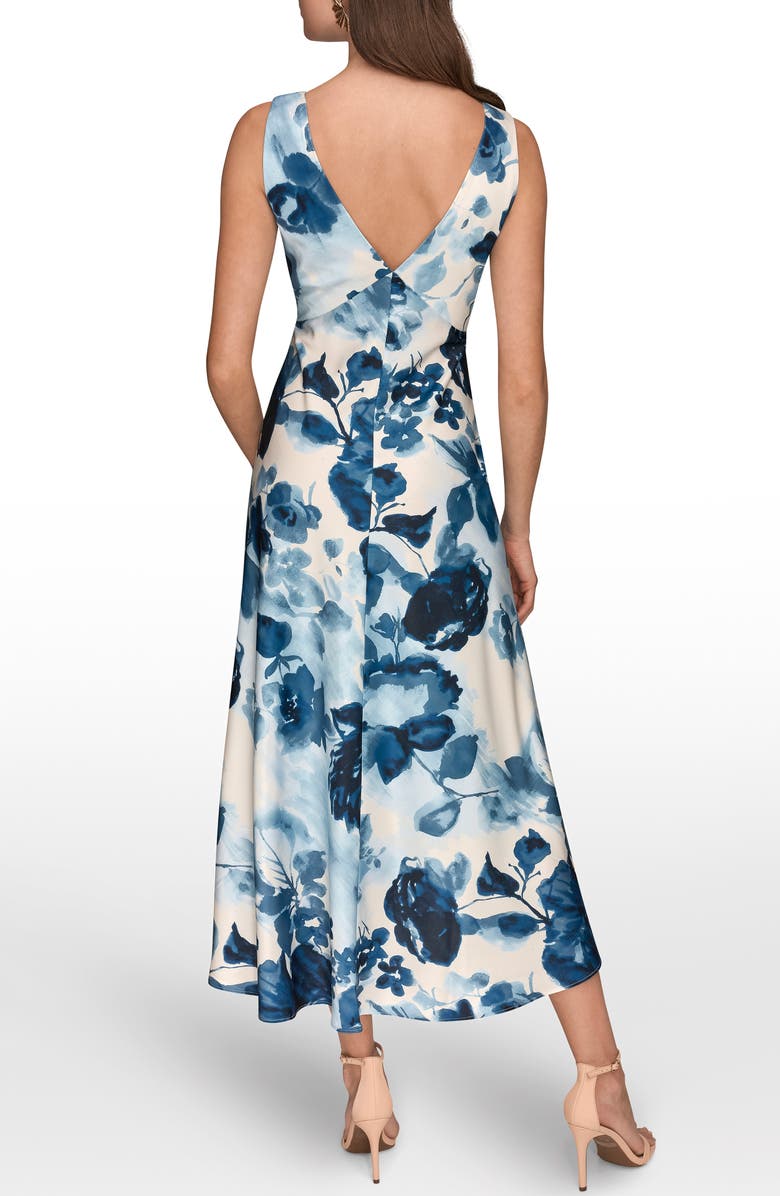 Donna Karan New York Floral Empire Waist A-Line Dress, Alternate, color, Nightfall Multi