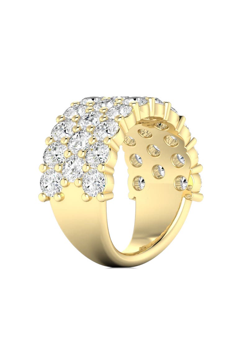 Jumbo Three Row Half Cigar Band Lab Diamond Ring in 14K Gold, Alternate, color, Yellow Gold