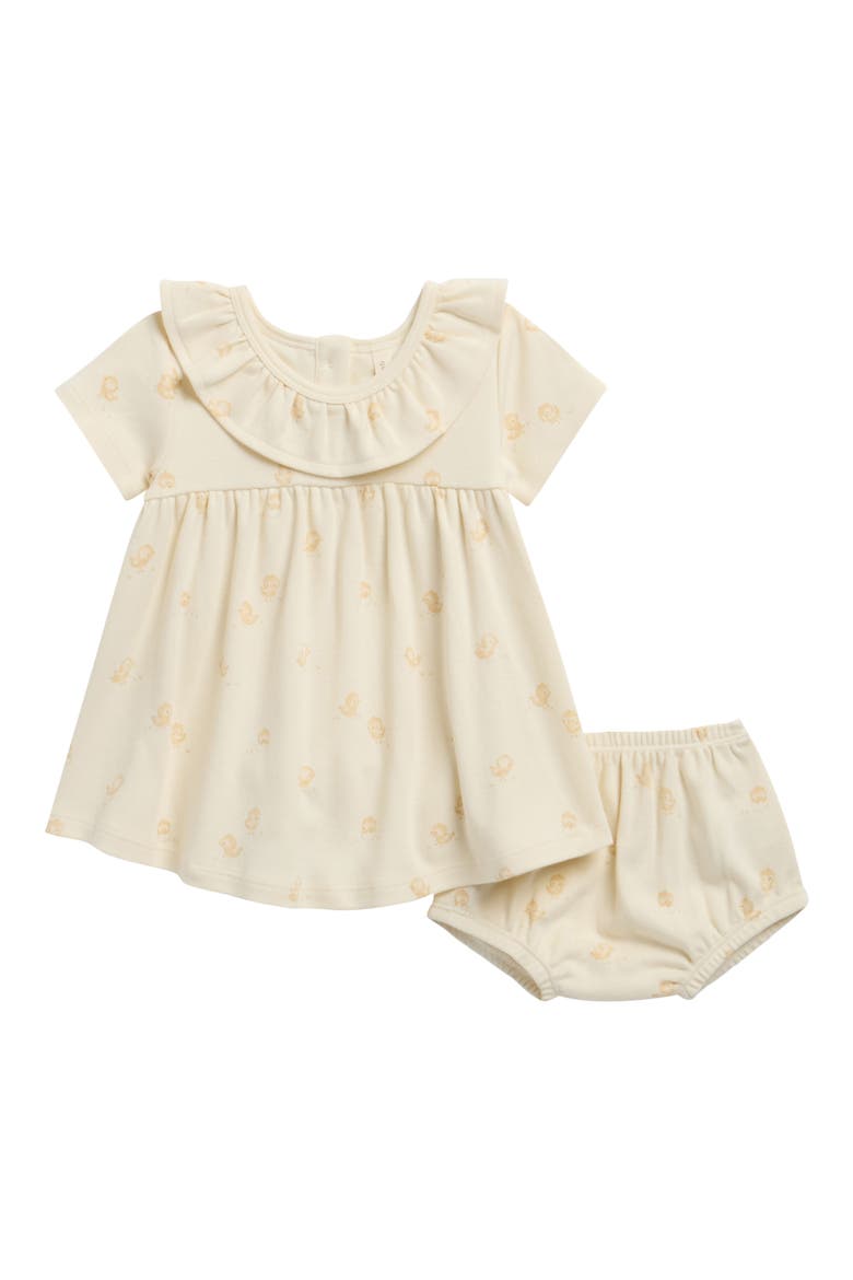 Kids' Ruffle Collar Organic Cotton Dress & Bloomers Set, Main, color, IVORY