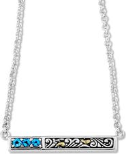 SAMUEL B. Topaz Engraved Bar Pendant Necklace