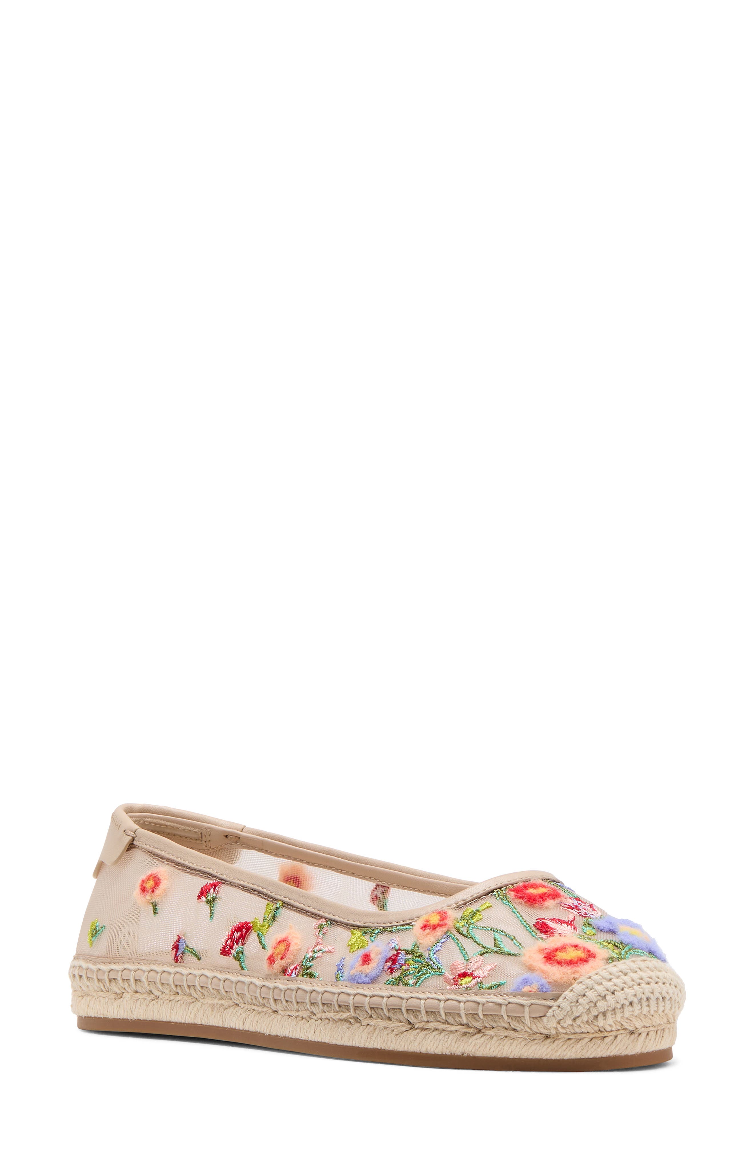 Kate Spade New York whimsical garden mesh espadrille flat, Main, color, 