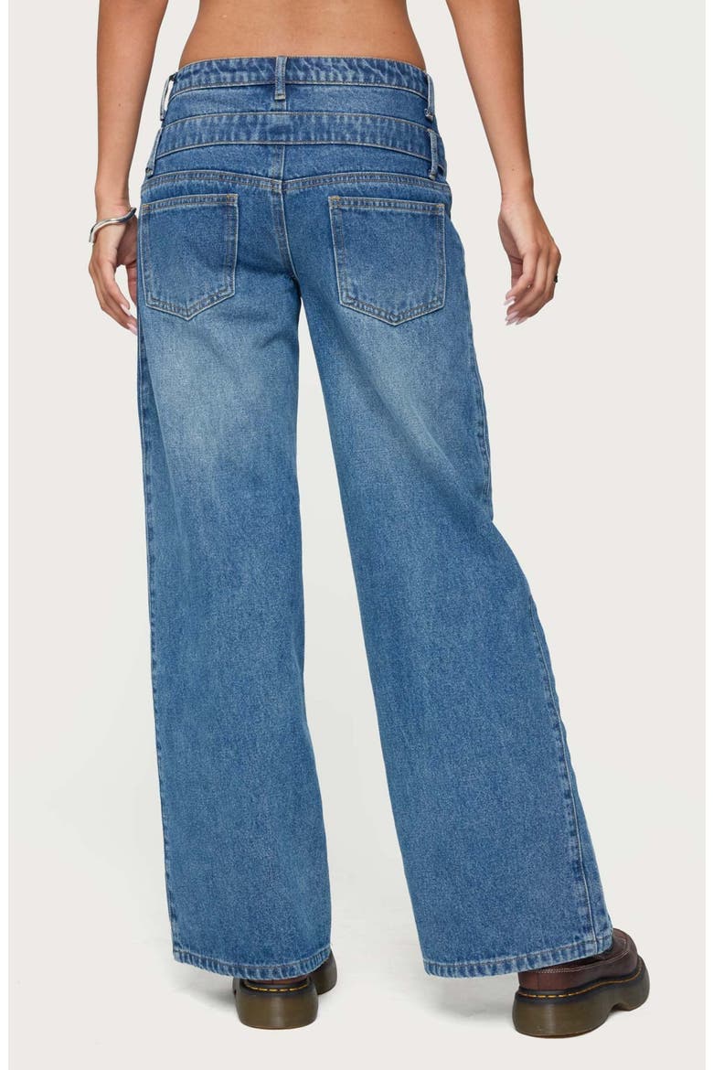 Abel Layered Waist Low Rise Wide Leg Jeans, Alternate, color, BLUE