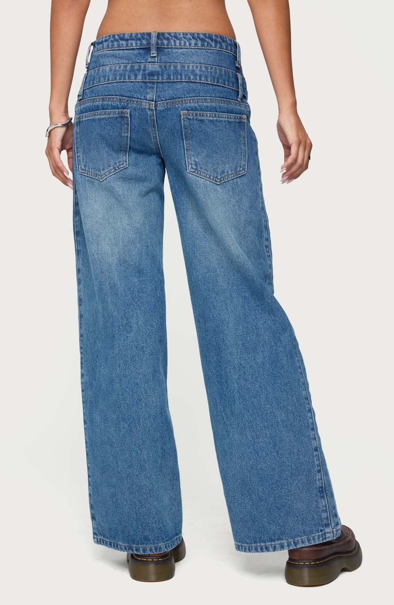 EDIKTED Abel Layered Waist Low Rise Wide Leg Jeans, Alternate, color, Blue