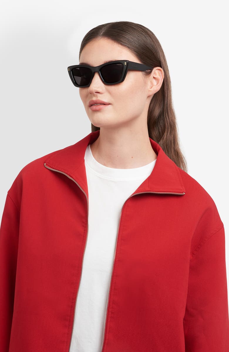 Polaroid 54mm Polarized Cat Eye Sunglasses, Alternate, color, Black/ Grey Pz