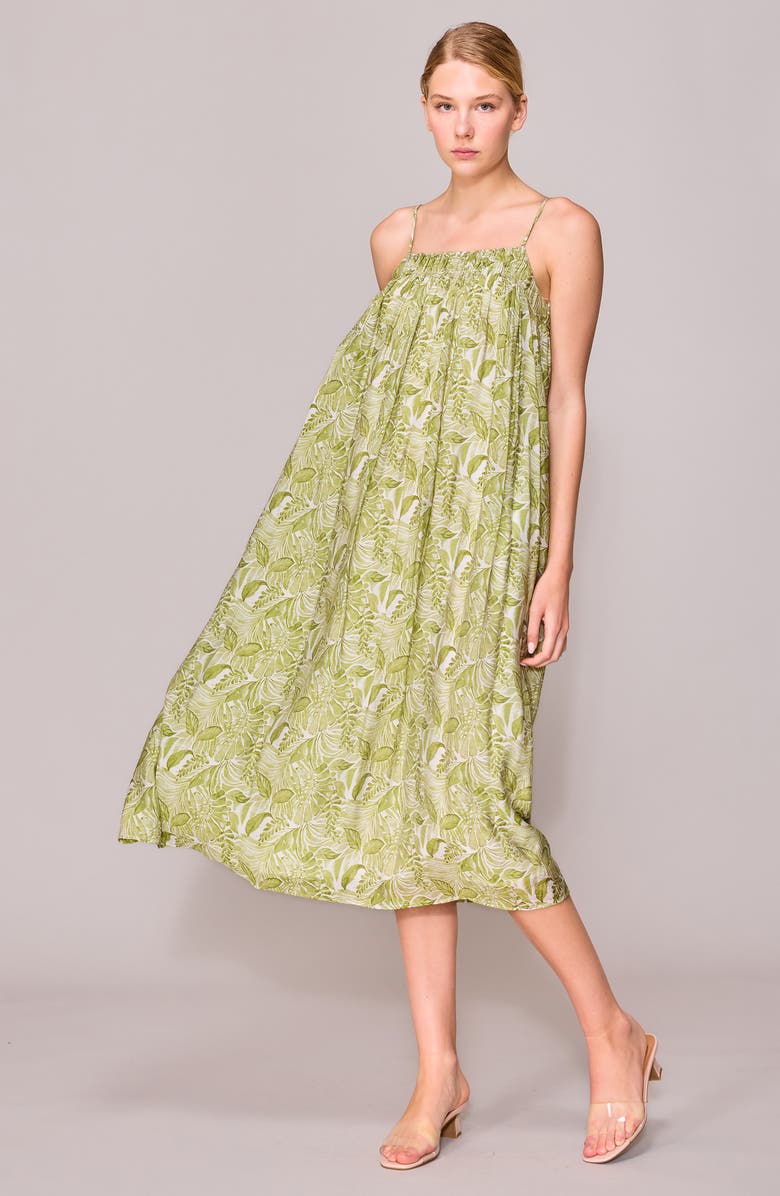 MELLODAY Strapless Organza Sundress, Alternate, color, Green